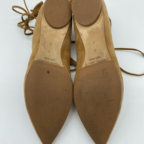 Sigerson Morrison Gladiator Lace Up Suede Point Toe Flats Brown Womens Size 7 B - Picture 12 of 13